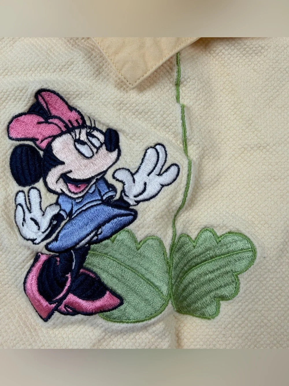 VTG The Disney Store Romper Minnie Mouse Embroidered Yellow Flower‎ 6 months